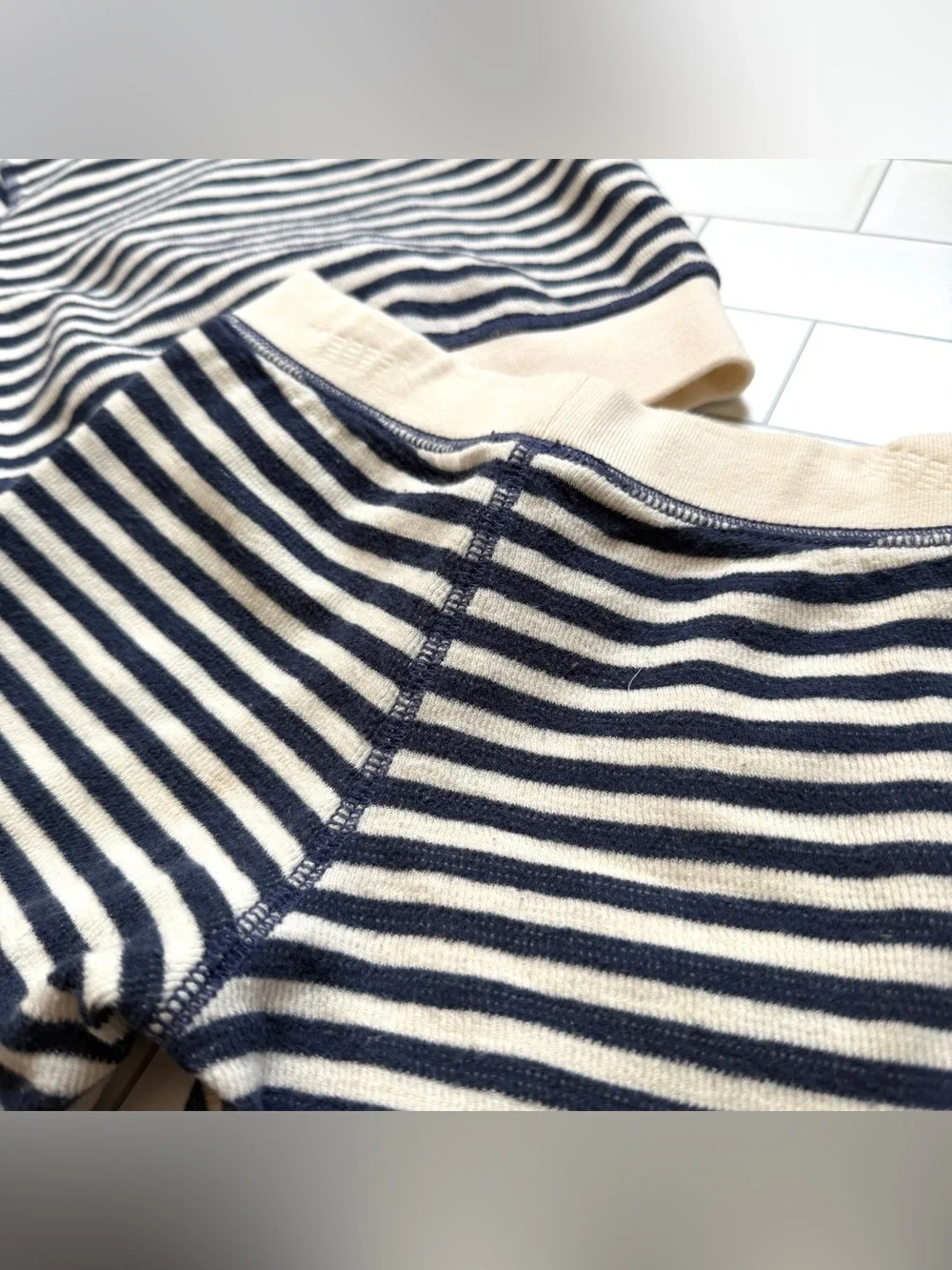 18-24M⚓️ GAP Kids Nautical Blue & Cream Stripe Zipper Hoodie Sweatshirt & Shorts